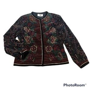 Vintage Saxton Hall velvet embroidered coat